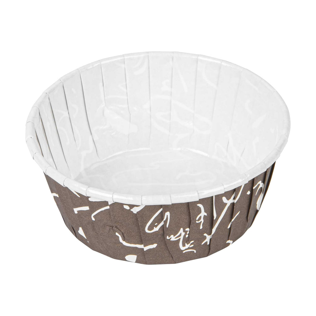 Panificio 5 oz Round Chocolate Wisp Paper Large Baking Cup - Pleated - 3 3/4" x 3 3/4" x 1 1/2" - 200 count box