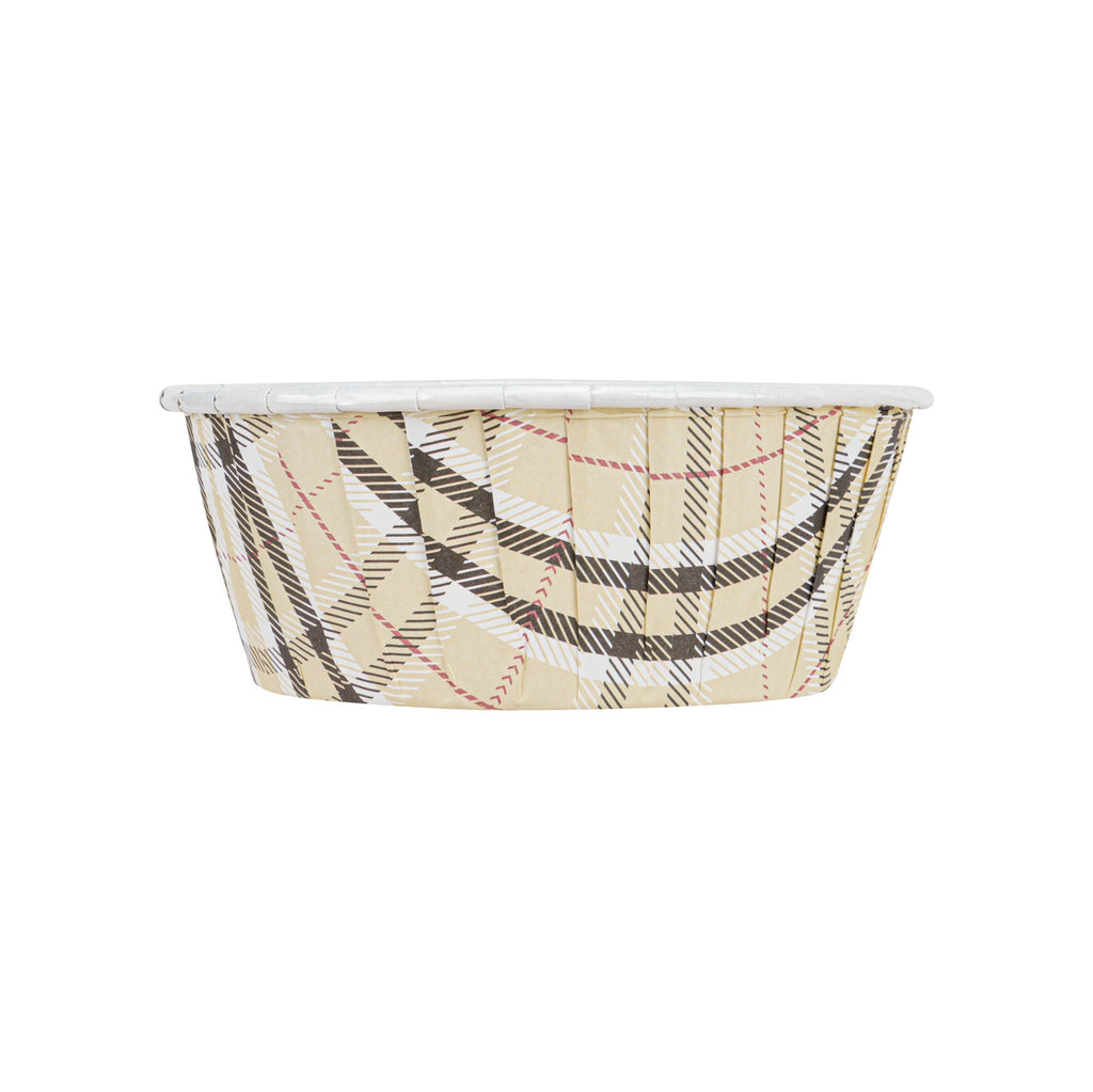 Panificio 5 oz Round Plaid Paper Large Baking Cup - Pleated - 3 3/4" x 3 3/4" x 1 1/2" - 200 count box