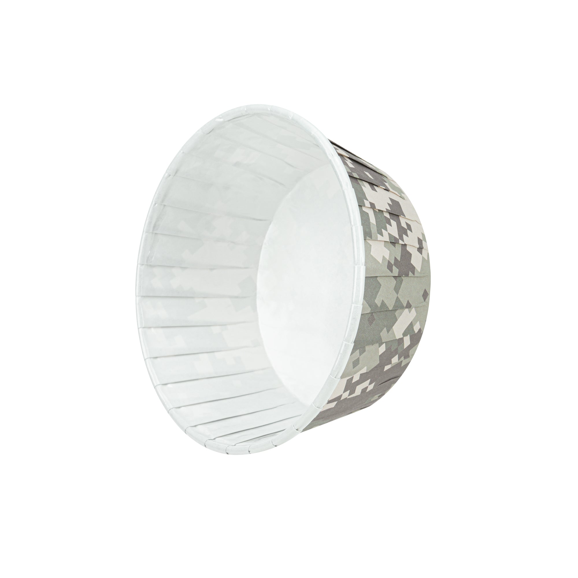 Panificio 5 oz Round Camouflage Paper Large Baking Cup - Pleated - 3 3/4" x 3 3/4" x 1 1/2" - 200 count box