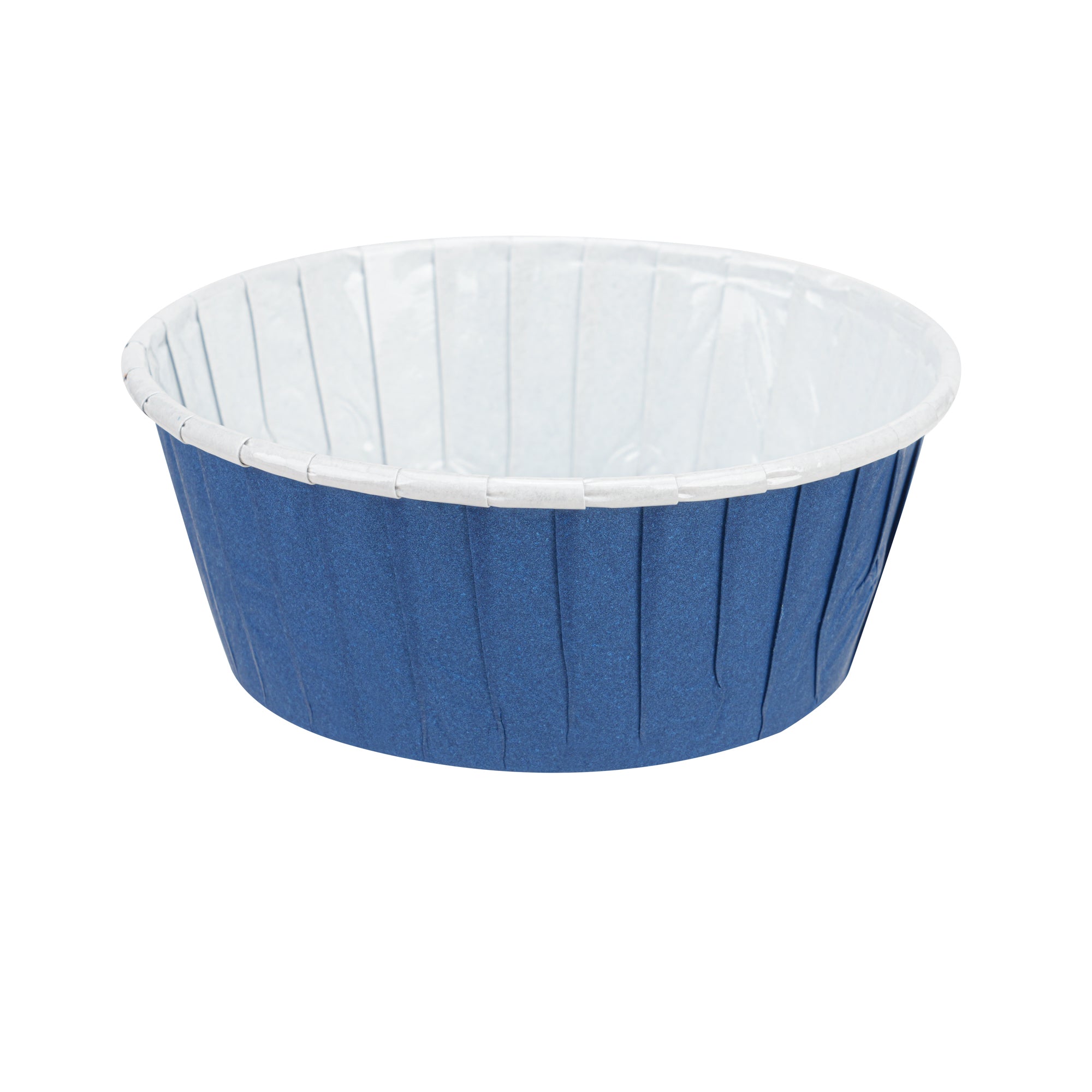 Panificio 5 oz Round Midnight Blue Paper Large Baking Cup - Pleated - 3 3/4" x 3 3/4" x 1 1/2" - 200 count box
