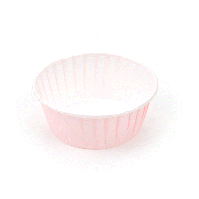 Panificio 5 oz Round Pink Paper Large Baking Cup - Pleated - 3 3/4" x 3 3/4" x 1 1/2" - 200 count box