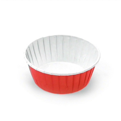 Panificio 5 oz Round Red Paper Large Baking Cup - Pleated - 3 3/4" x 3 3/4" x 1 1/2" - 200 count box