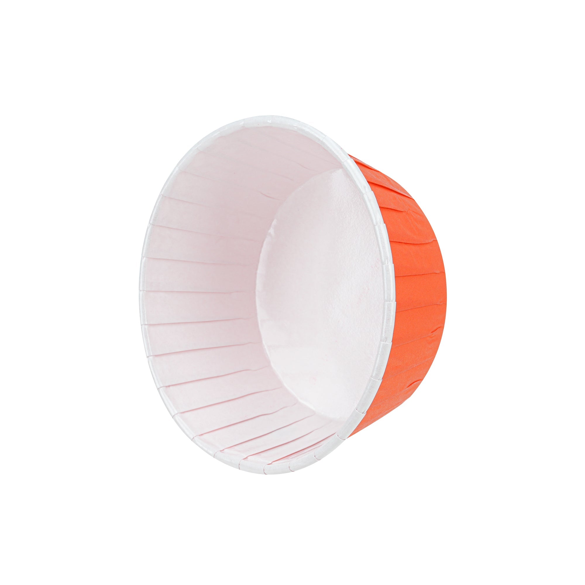 Panificio 5 oz Round Tangerine Orange Paper Large Baking Cup - Pleated - 3 3/4" x 3 3/4" x 1 1/2" - 200 count box