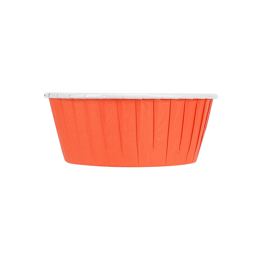 Panificio 5 oz Round Tangerine Orange Paper Large Baking Cup - Pleated - 3 3/4" x 3 3/4" x 1 1/2" - 200 count box
