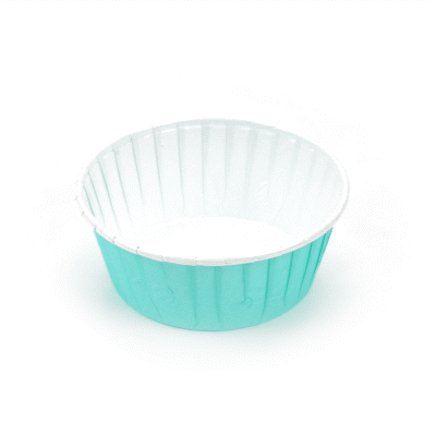Panificio 5 oz Round Turquoise Paper Large Baking Cup - Pleated - 3 3/4" x 3 3/4" x 1 1/2" - 200 count box