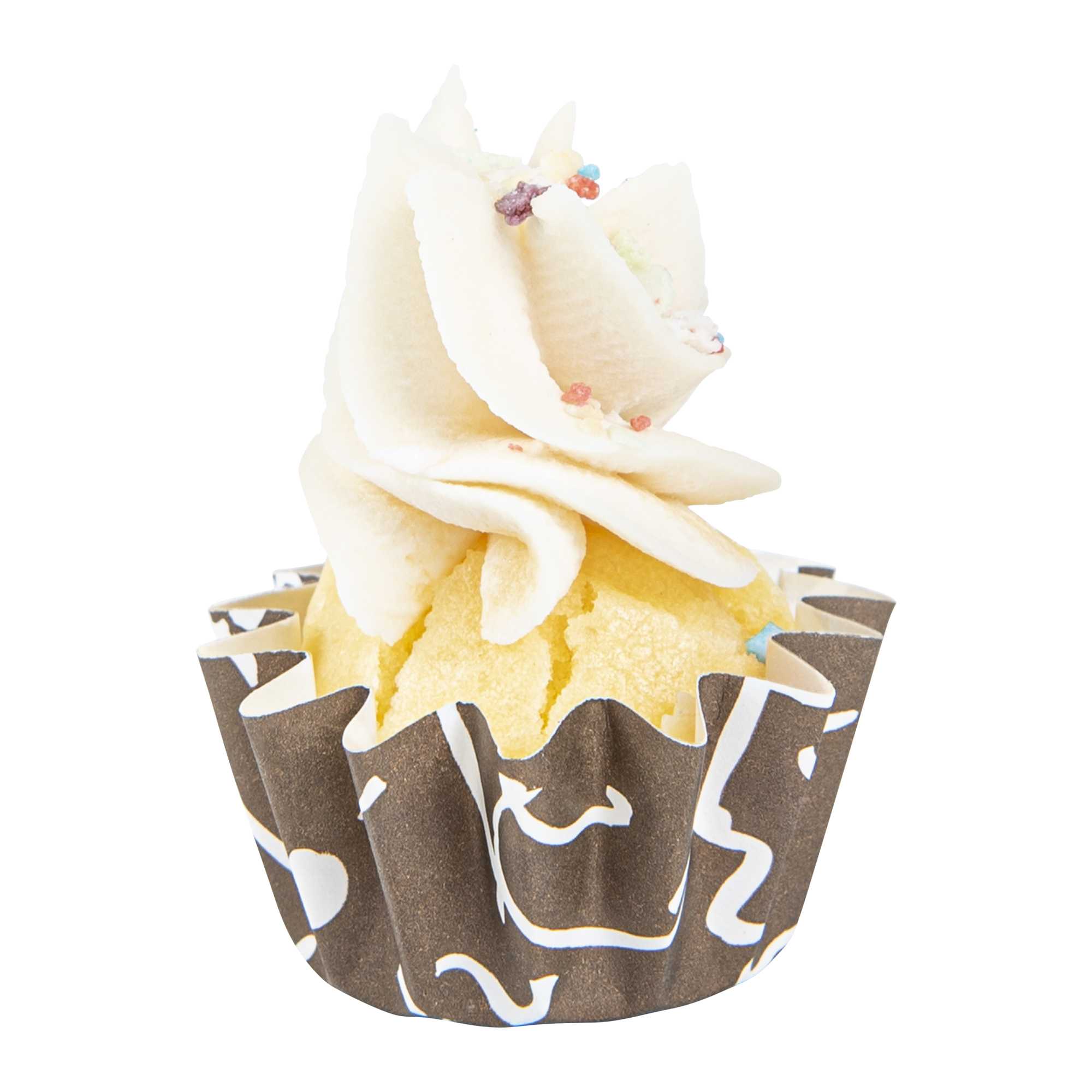 Panificio 0.4 oz Round Chocolate Wisp Paper Mini Baking Cup - Flared - 2" x 2" x 1/2" - 200 count box