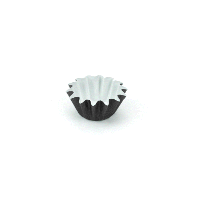 Panificio 0.4 oz Black Floral Paper Mini Baking Cup - Flared - 2" x 2" x 1/2" - 200 count box