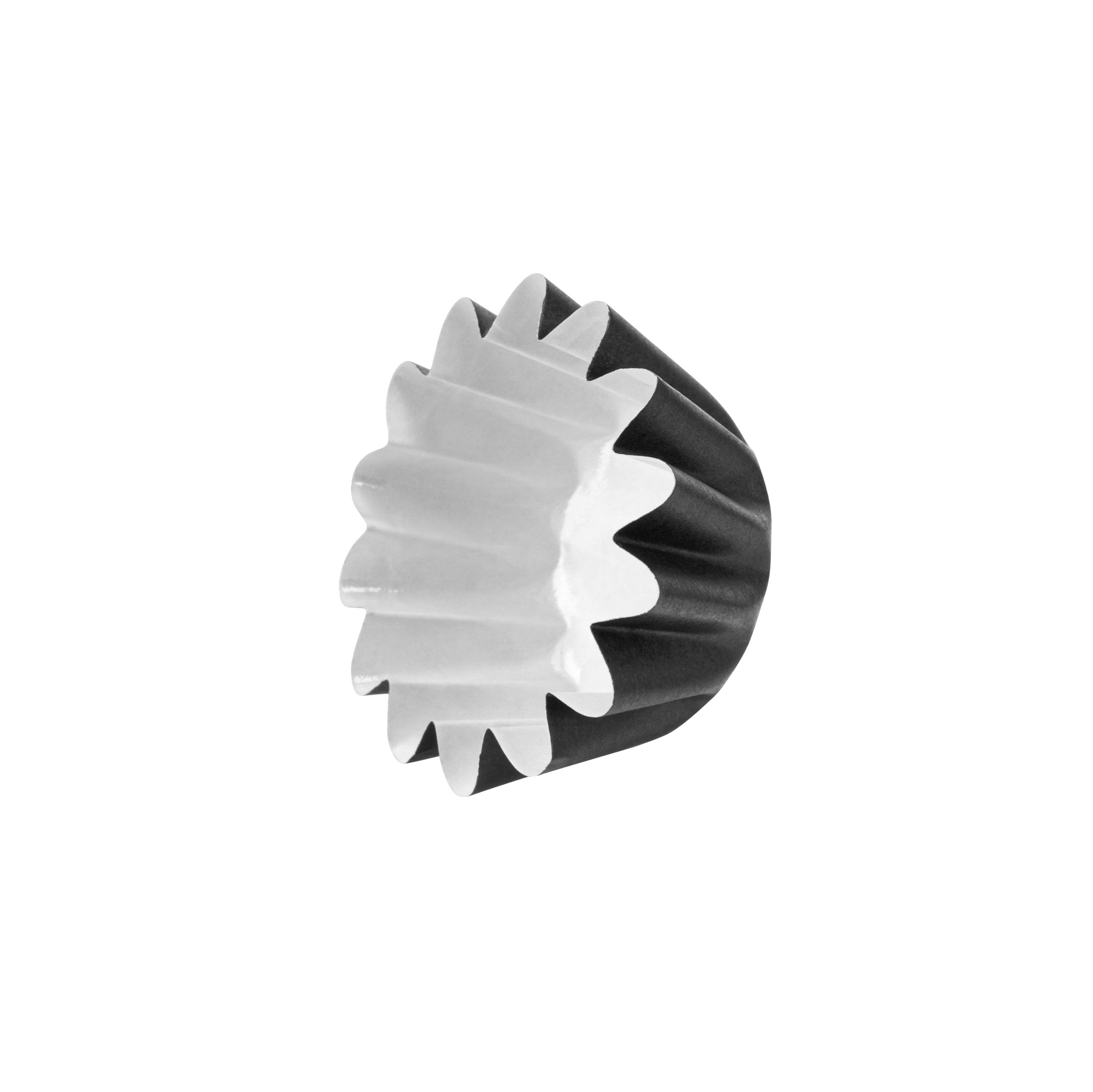 Panificio 0.4 oz Black Floral Paper Mini Baking Cup - Flared - 2" x 2" x 1/2" - 200 count box