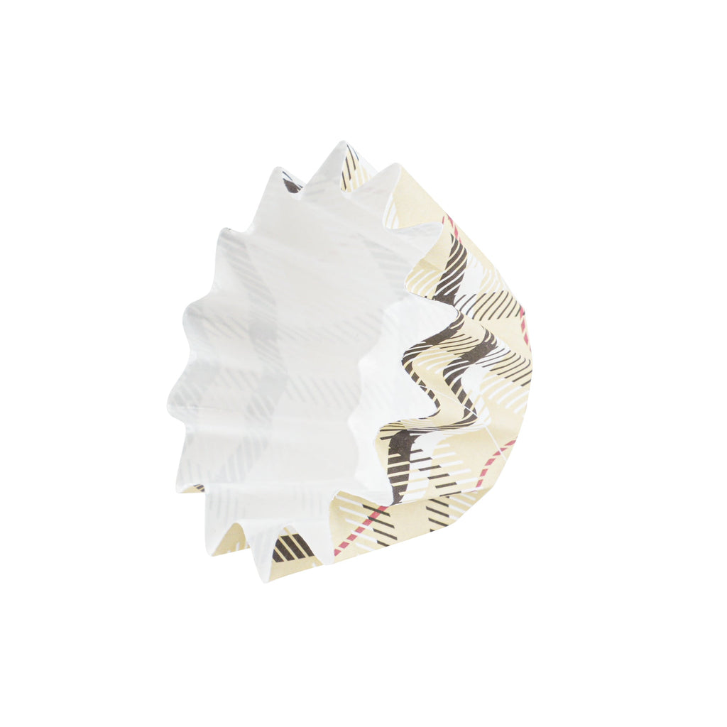 Panificio 0.4 oz Plaid Floral Paper Mini Baking Cup - Flared - 2" x 2" x 1/2" - 200 count box