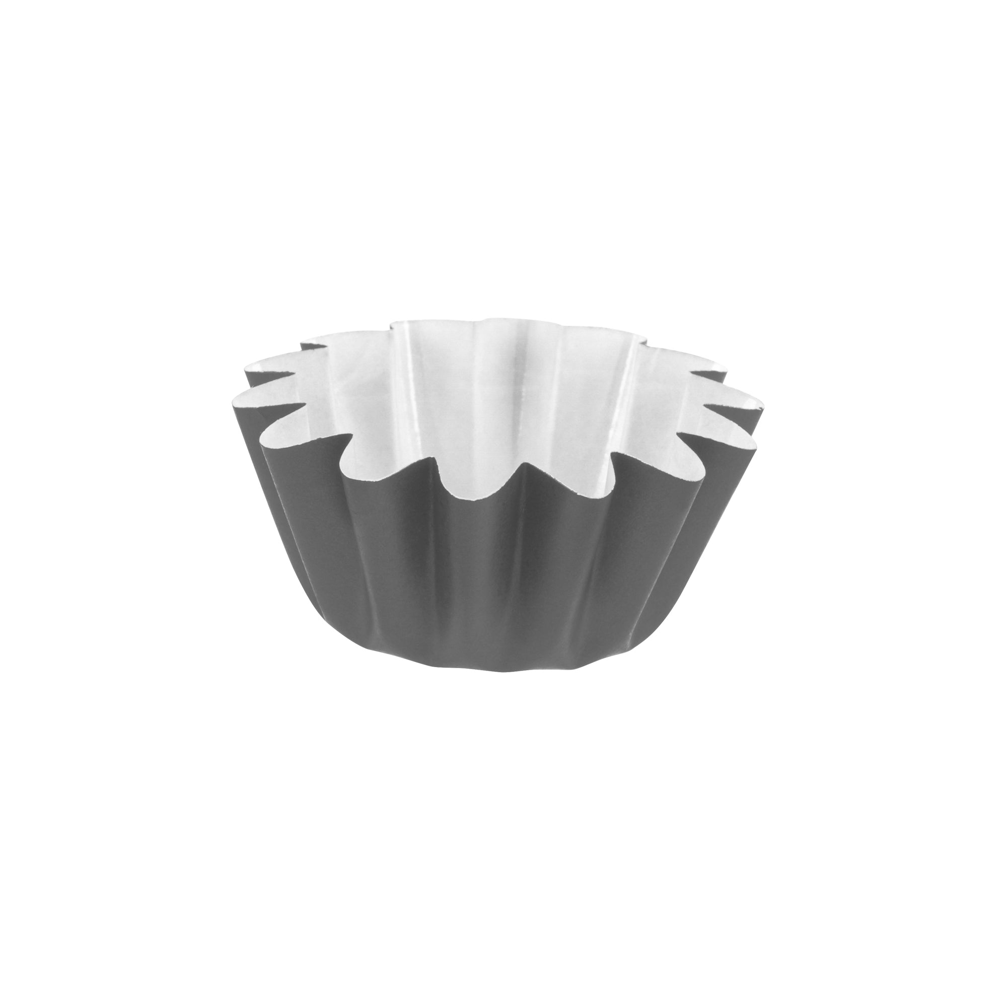 Panificio 0.4 oz Round Gray Paper Mini Baking Cup - Flared - 2" x 2" x 1/2" - 200 count box
