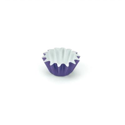 Panificio 0.4 oz Purple Floral Paper Mini Baking Cup - Flared - 2" x 2" x 1/2" - 200 count box