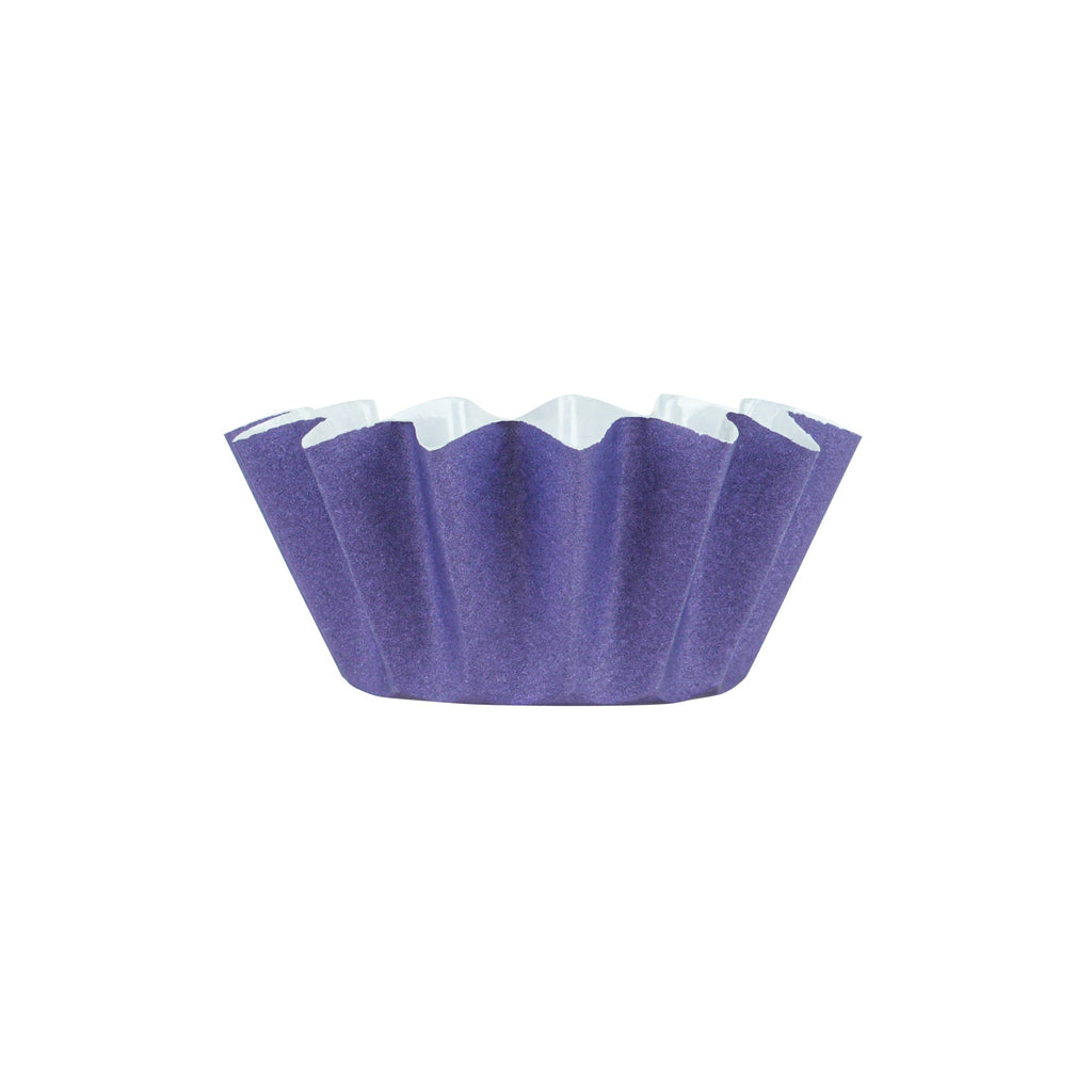 Panificio 0.4 oz Purple Floral Paper Mini Baking Cup - Flared - 2" x 2" x 1/2" - 200 count box