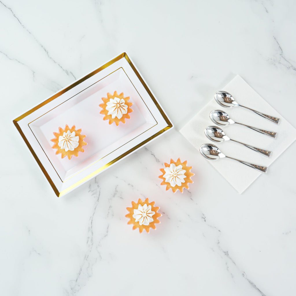 Panificio 0.4 oz Tangerine Orange Floral Paper Mini Baking Cup - Flared - 2" x 2" x 1/2" - 200 count box