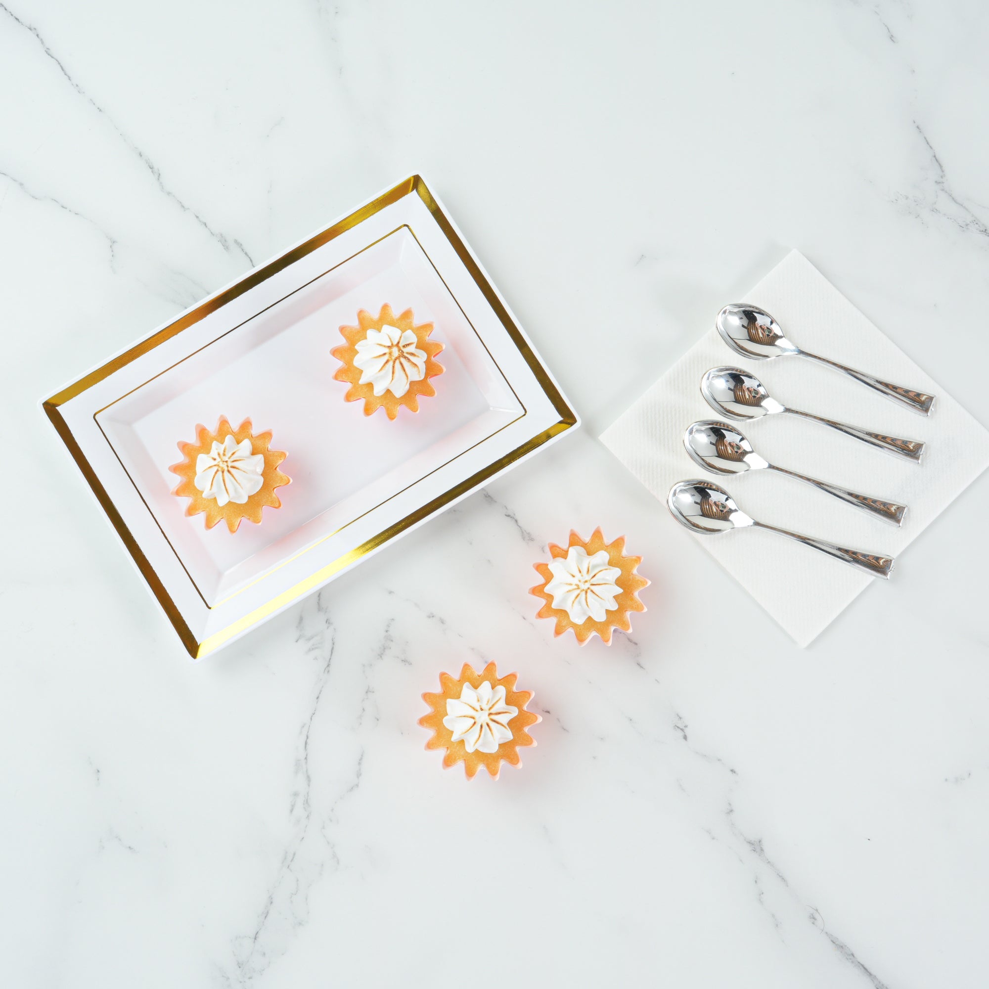 Panificio 0.4 oz Tangerine Orange Floral Paper Mini Baking Cup - Flared - 2" x 2" x 1/2" - 200 count box