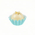 Panificio 0.4 oz Turquoise Floral Paper Mini Baking Cup - Flared - 2" x 2" x 1/2" - 200 count box