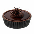 Panificio 4 oz Round Black Paper Baking Cup - Ridged - 3 1/2" x 3 1/2" x 1" - 200 count box