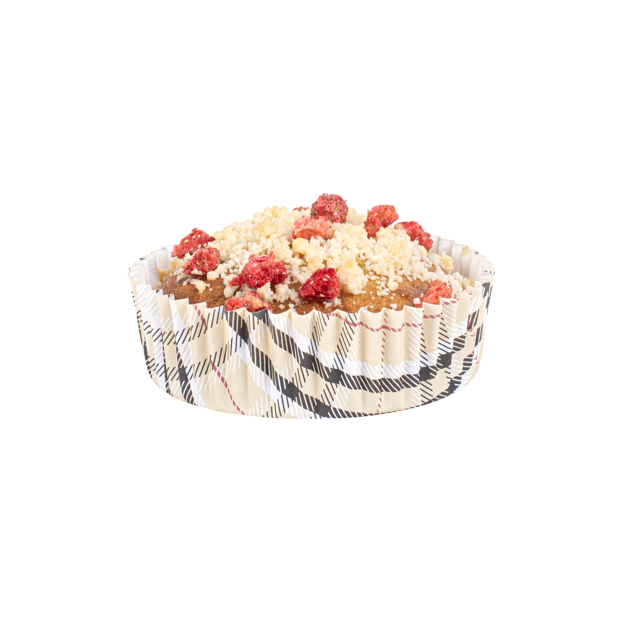 Panificio 4 oz Round Plaid Paper Baking Cup - Ridged - 3 1/2" x 3 1/2" x 1" - 200 count box