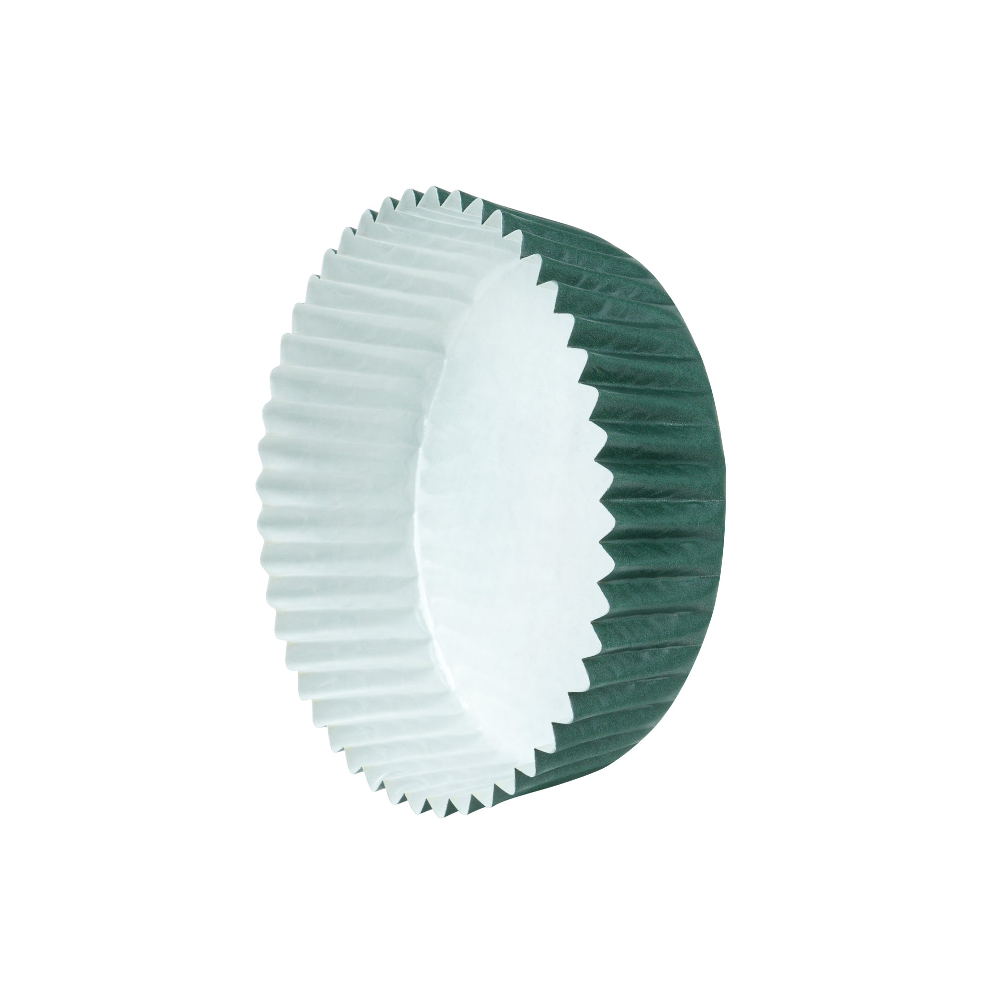 Panificio 4 oz Round Forest Green Paper Baking Cup - Ridged - 3 1/2" x 3 1/2" x 1" - 200 count box