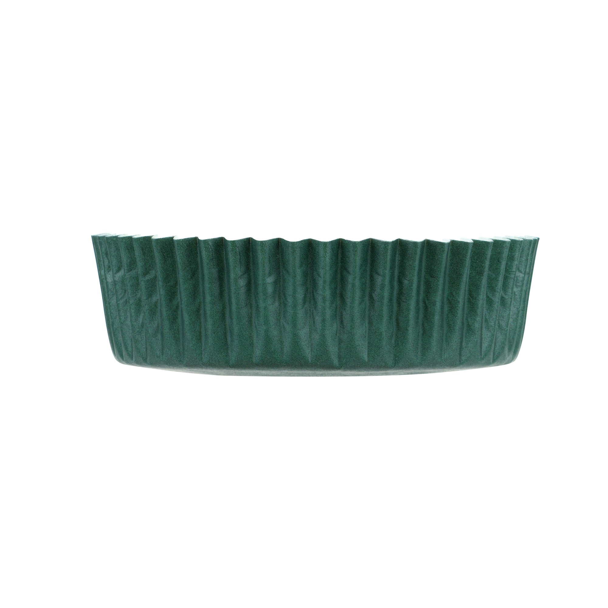 Panificio 4 oz Round Forest Green Paper Baking Cup - Ridged - 3 1/2" x 3 1/2" x 1" - 200 count box