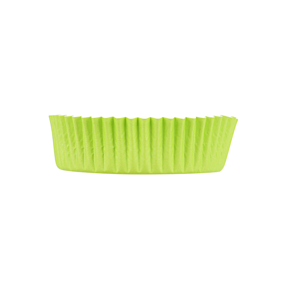 Panificio 4 oz Round Eco Green Paper Baking Cup - Ridged - 3 1/2" x 3 1/2" x 1" - 200 count box