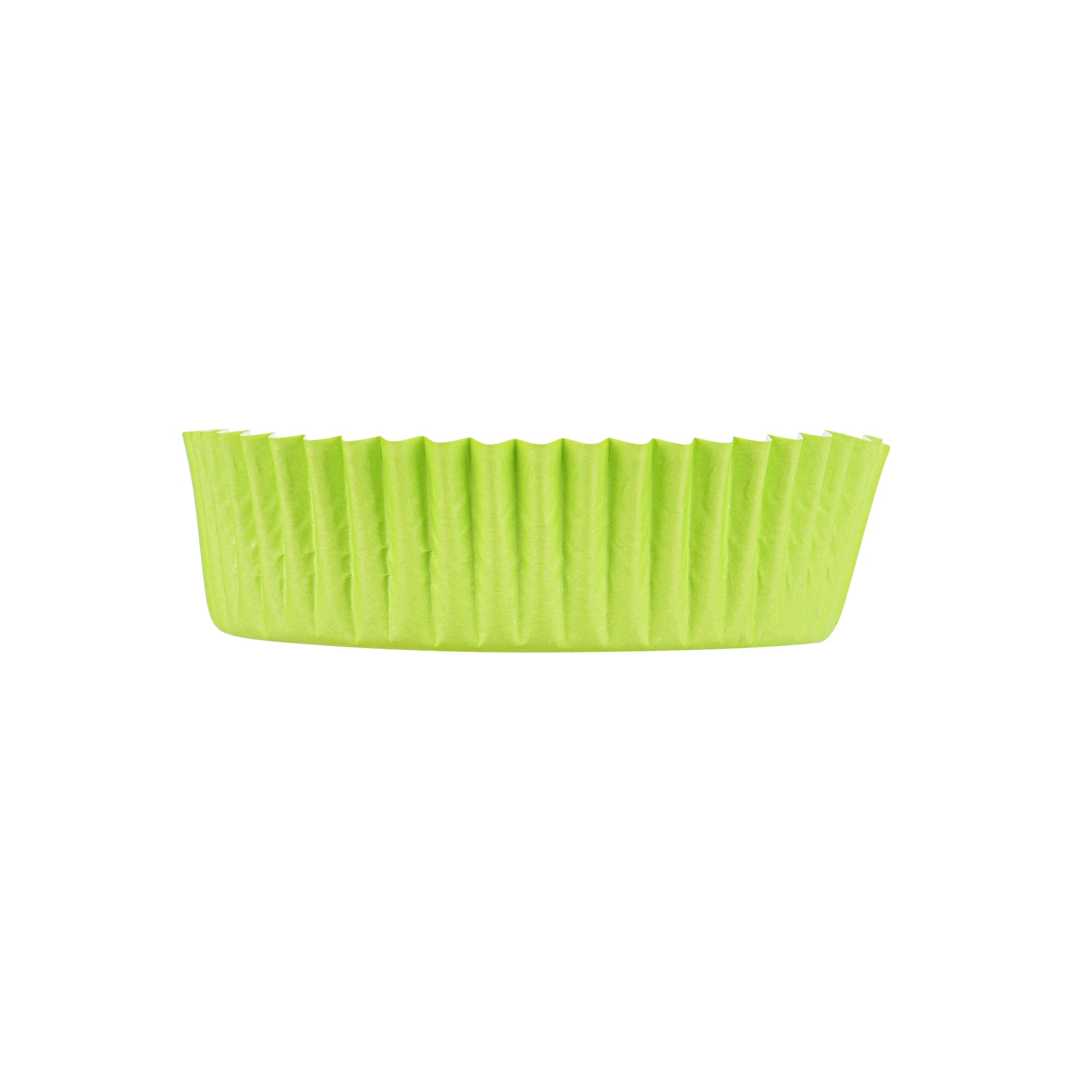 Panificio 4 oz Round Eco Green Paper Baking Cup - Ridged - 3 1/2" x 3 1/2" x 1" - 200 count box