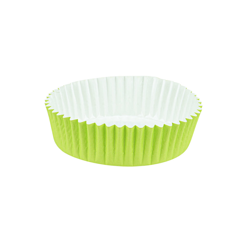 Panificio 4 oz Round Eco Green Paper Baking Cup - Ridged - 3 1/2" x 3 1/2" x 1" - 200 count box