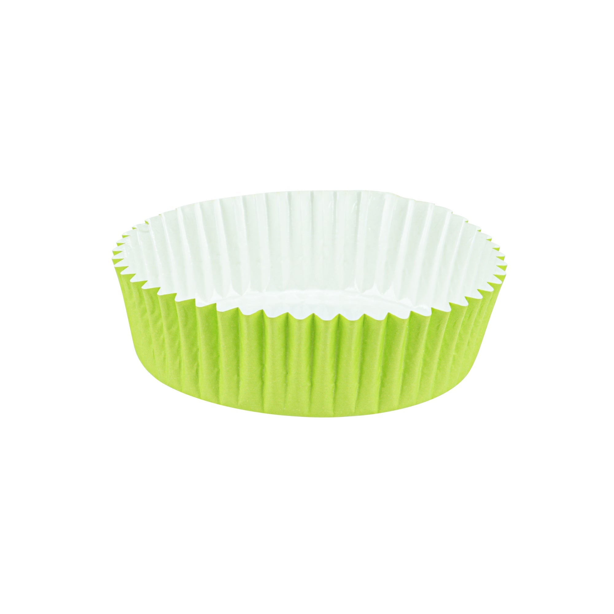 Panificio 4 oz Round Eco Green Paper Baking Cup - Ridged - 3 1/2" x 3 1/2" x 1" - 200 count box
