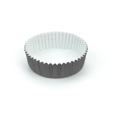 Panificio 4 oz Round Gray Paper Baking Cup - Ridged - 3 1/2" x 3 1/2" x 1" - 200 count box