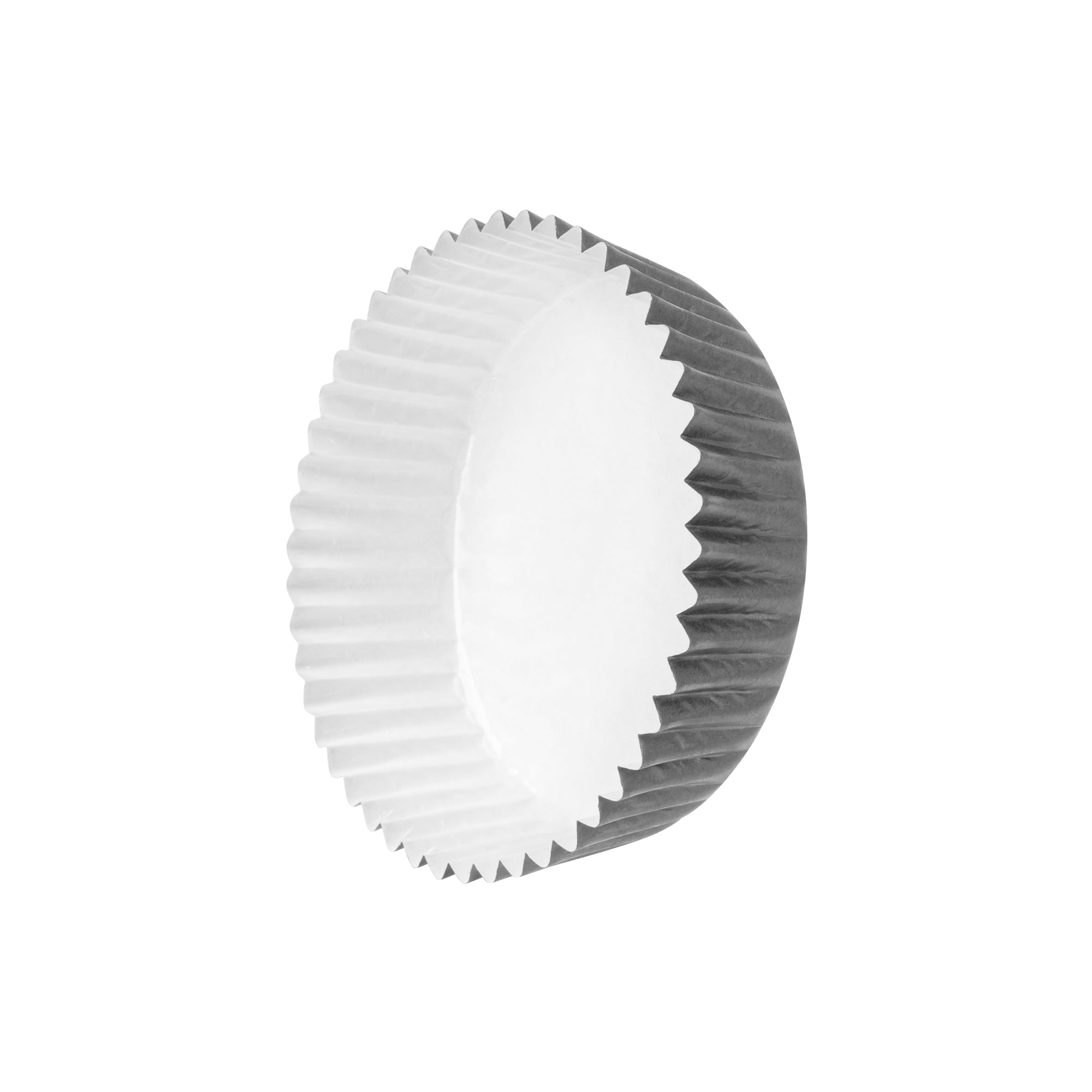 Panificio 4 oz Round Gray Paper Baking Cup - Ridged - 3 1/2" x 3 1/2" x 1" - 200 count box