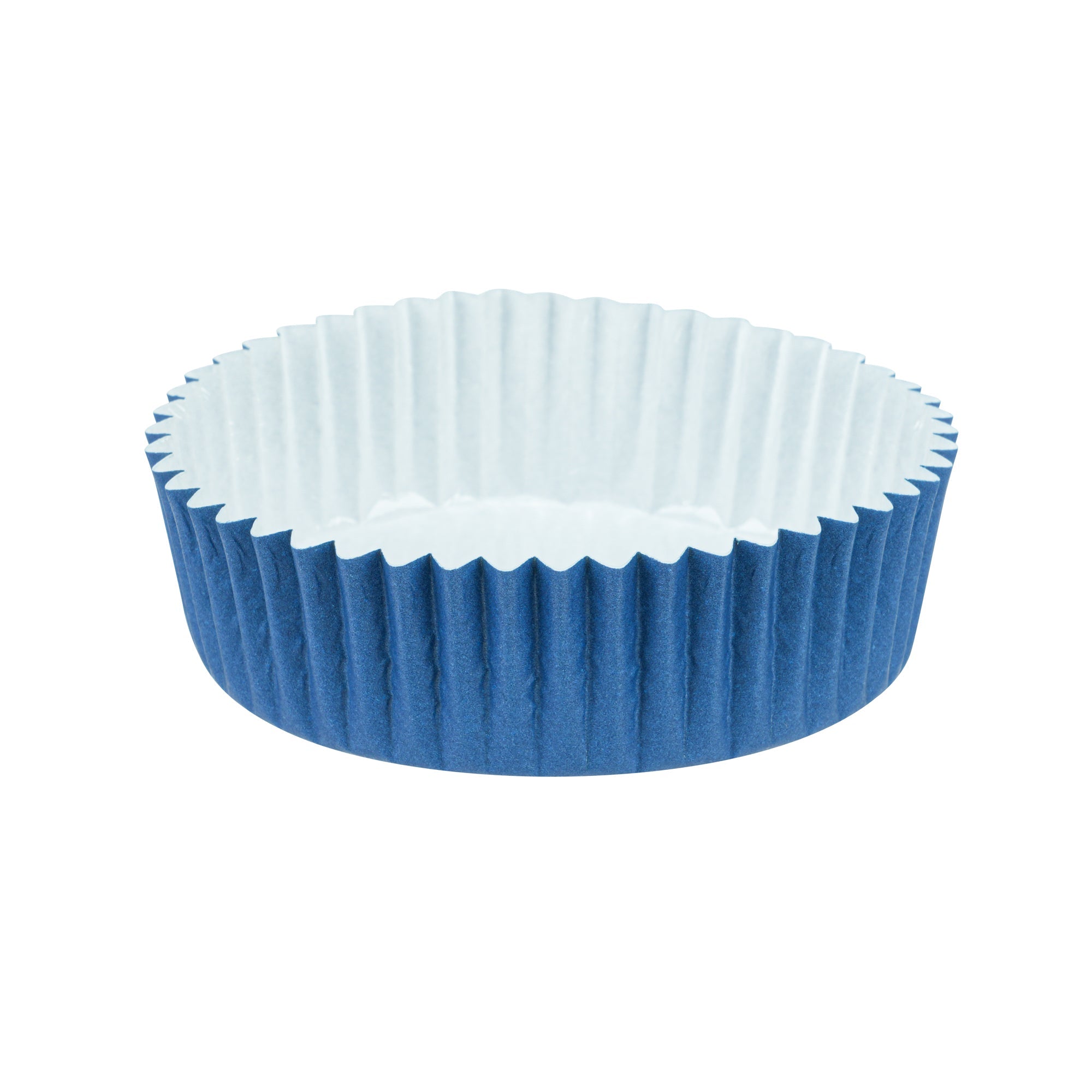 Panificio 4 oz Round Midnight Blue Paper Baking Cup - Ridged - 3 1/2" x 3 1/2" x 1" - 200 count box