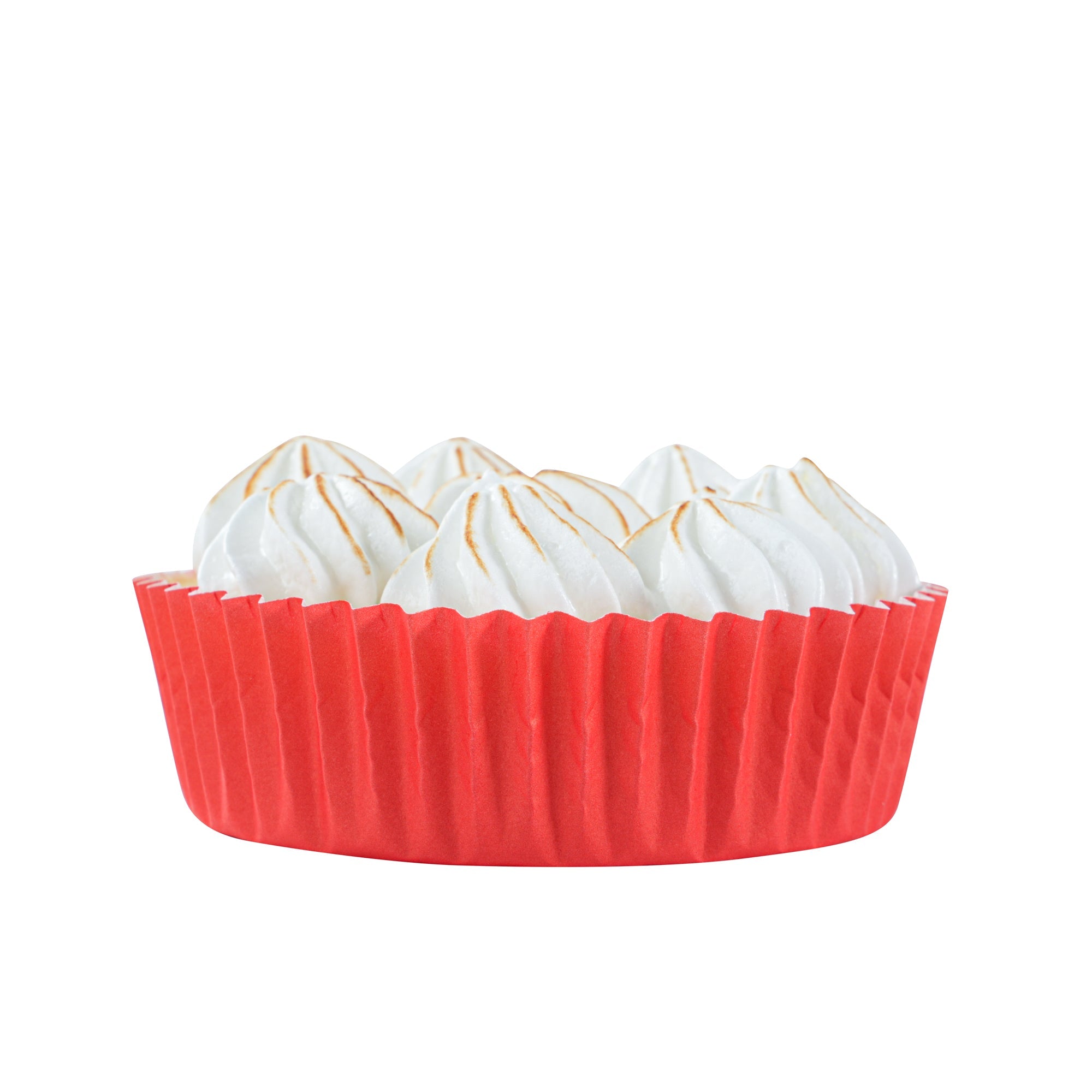 Panificio 4 oz Round Red Paper Baking Cup - Ridged - 3 1/2" x 3 1/2" x 1" - 200 count box