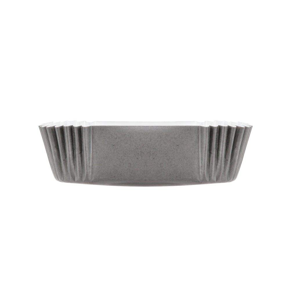 Panificio 1 oz Elliptical Gray Paper Regular Baking Cup - Ridged - 3 1/2" x 1 1/2" x 3/4" - 200 count box
