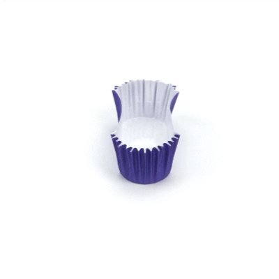 Panificio 1 oz Elliptical Purple Paper Regular Baking Cup - Ridged - 3 1/2" x 1 1/2" x 3/4" - 200 count box