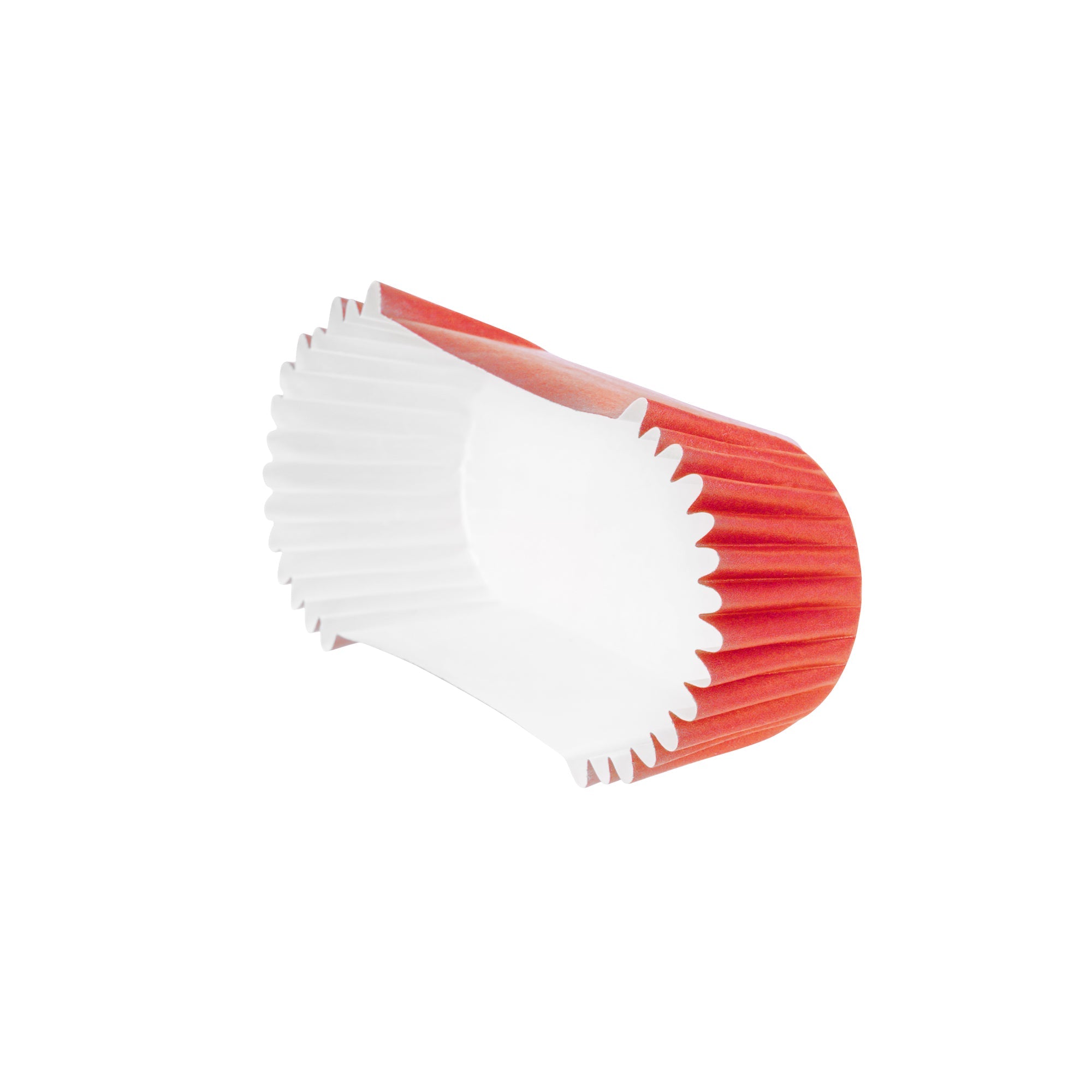 Panificio 1 oz Elliptical Red Paper Regular Baking Cup - Ridged - 3 1/2" x 1 1/2" x 3/4" - 200 count box