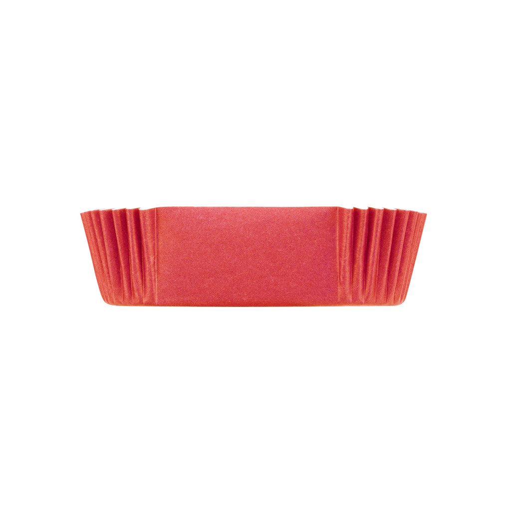 Panificio 1 oz Elliptical Red Paper Regular Baking Cup - Ridged - 3 1/2" x 1 1/2" x 3/4" - 200 count box