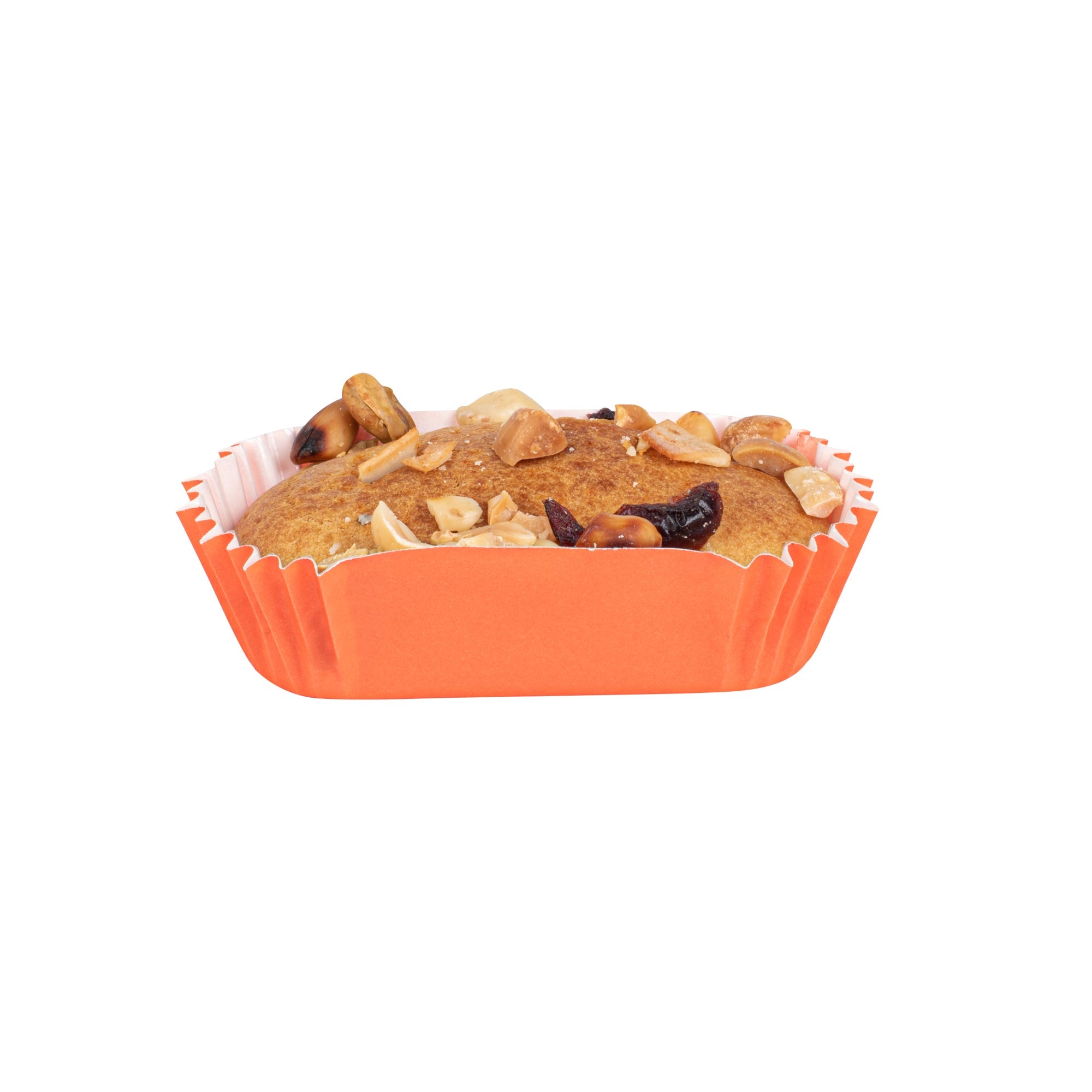 Panificio 1 oz Elliptical Tangerine Orange Paper Regular Baking Cup - Ridged - 3 1/2" x 1 1/2" x 3/4" - 200 count box
