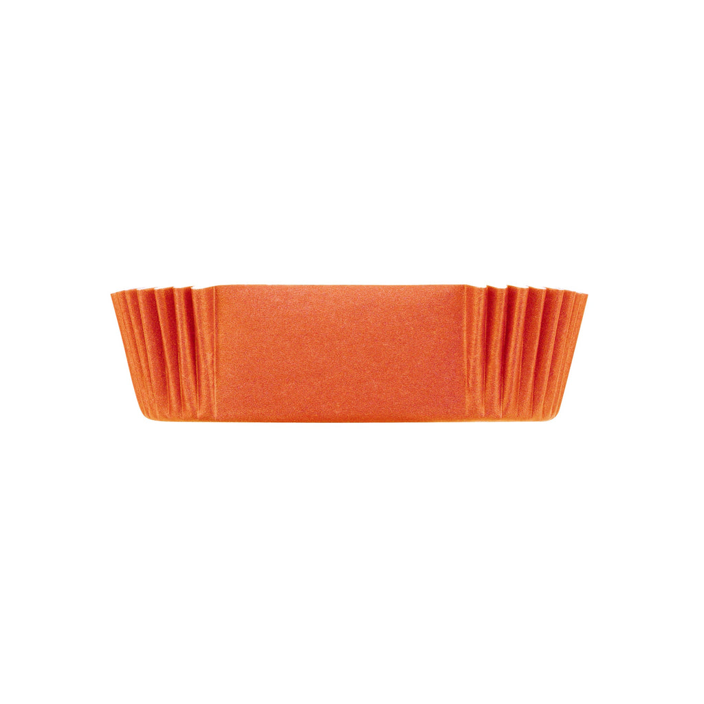 Panificio 1 oz Elliptical Tangerine Orange Paper Regular Baking Cup - Ridged - 3 1/2" x 1 1/2" x 3/4" - 200 count box