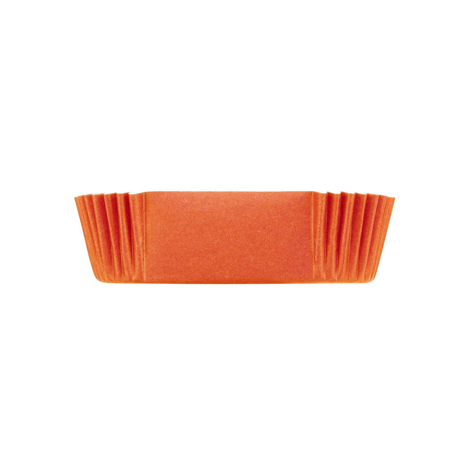 Panificio 1 oz Elliptical Tangerine Orange Paper Regular Baking Cup - Ridged - 3 1/2" x 1 1/2" x 3/4" - 200 count box