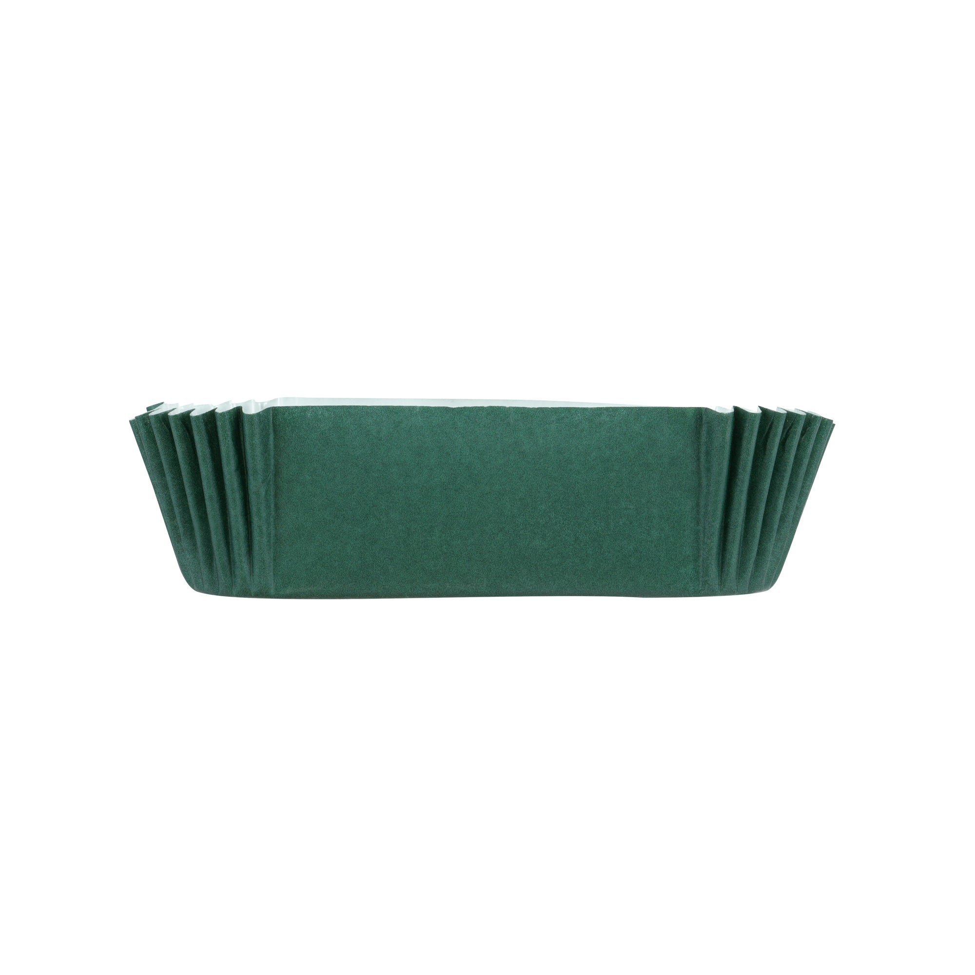 Panificio 5 oz Elliptical Forest Green Paper Large Baking Cup - Ridged - 4 1/2" x 2 1/2" x 1 1/4" - 200 count box