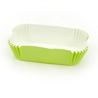 Panificio 5 oz Elliptical Eco Green Paper Large Baking Cup - Ridged - 4 1/2" x 2 1/2" x 1 1/4" - 200 count box