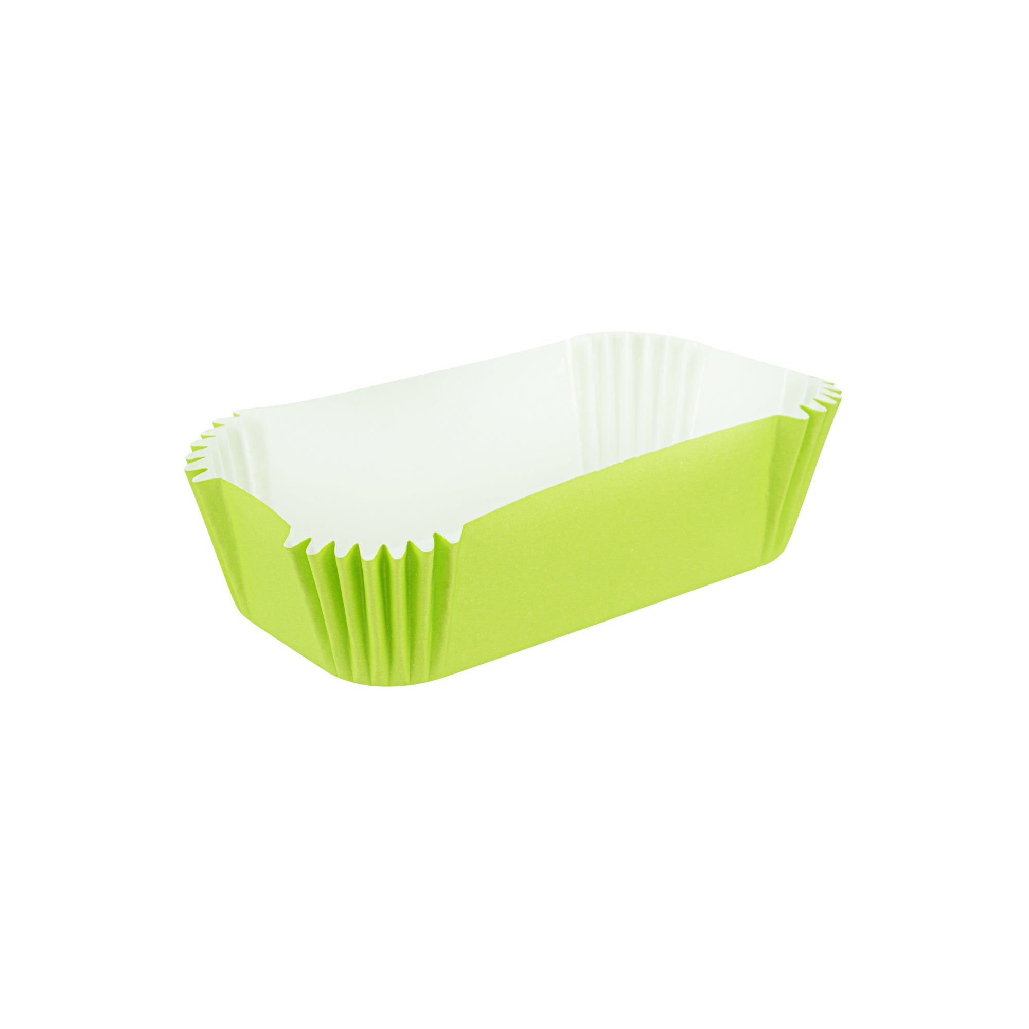 Panificio 5 oz Elliptical Eco Green Paper Large Baking Cup - Ridged - 4 1/2" x 2 1/2" x 1 1/4" - 200 count box