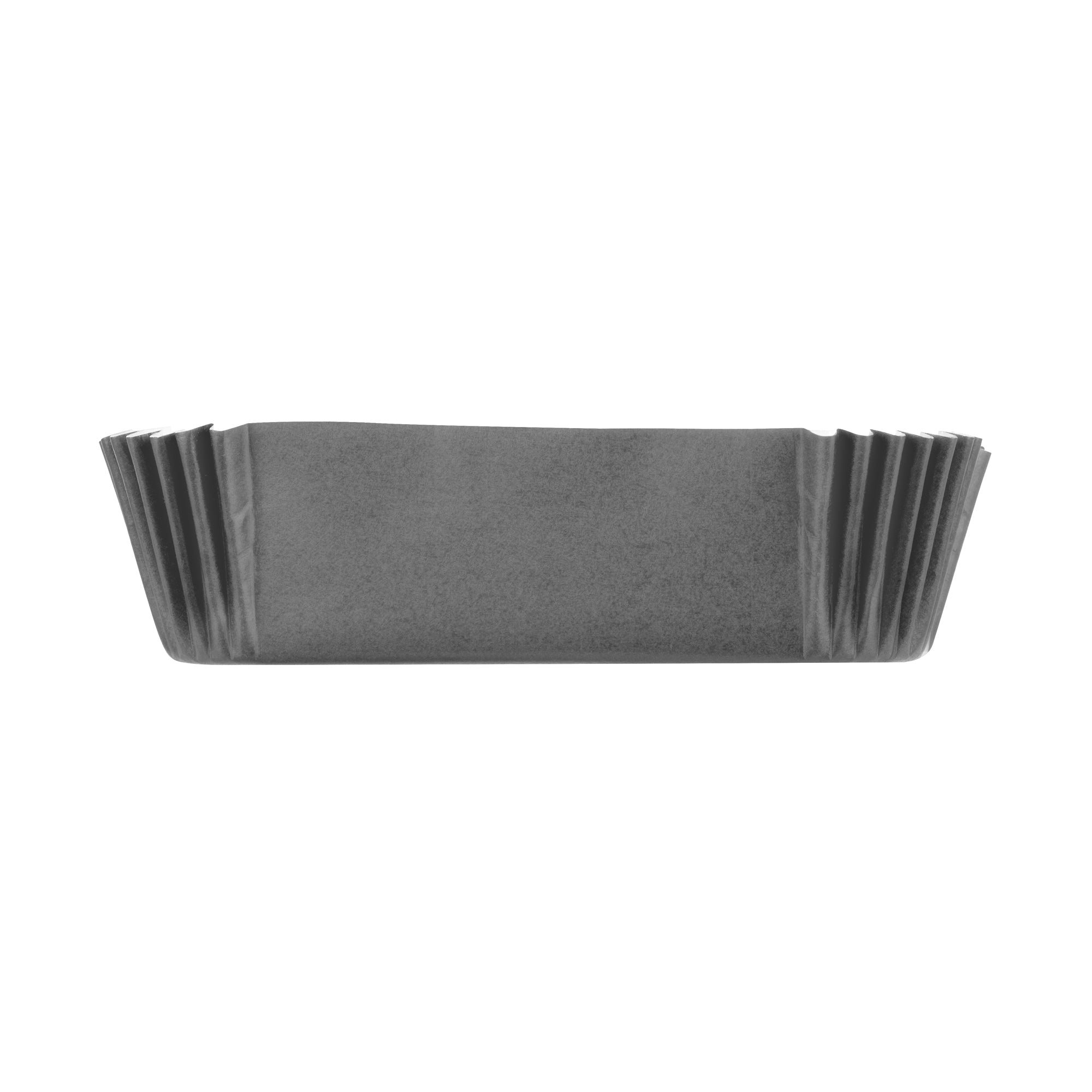 Panificio 5 oz Elliptical Gray Paper Large Baking Cup - Ridged - 4 1/2" x 2 1/2" x 1 1/4" - 200 count box