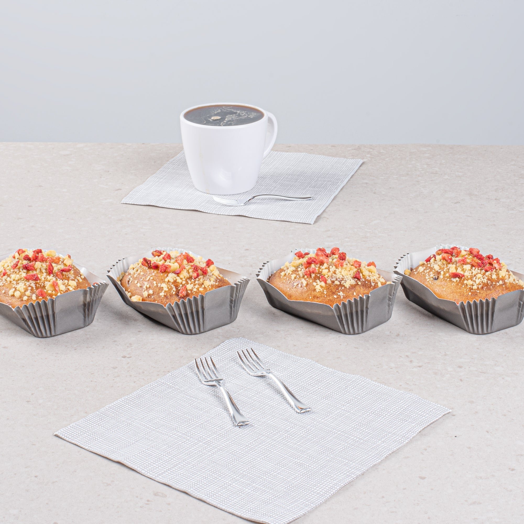 Panificio 5 oz Elliptical Gray Paper Large Baking Cup - Ridged - 4 1/2" x 2 1/2" x 1 1/4" - 200 count box
