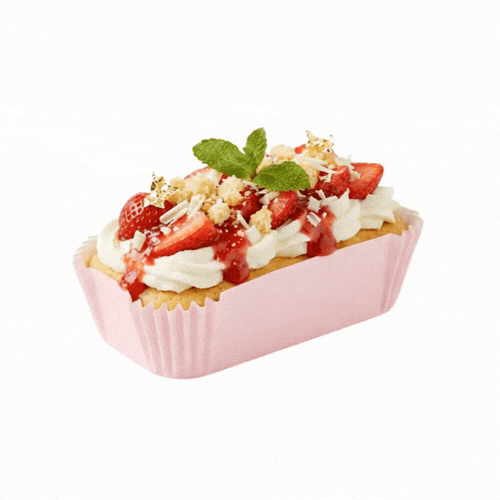 Panificio 5 oz Elliptical Pink Paper Large Baking Cup - Ridged - 4 1/2" x 2 1/2" x 1 1/4" - 200 count box