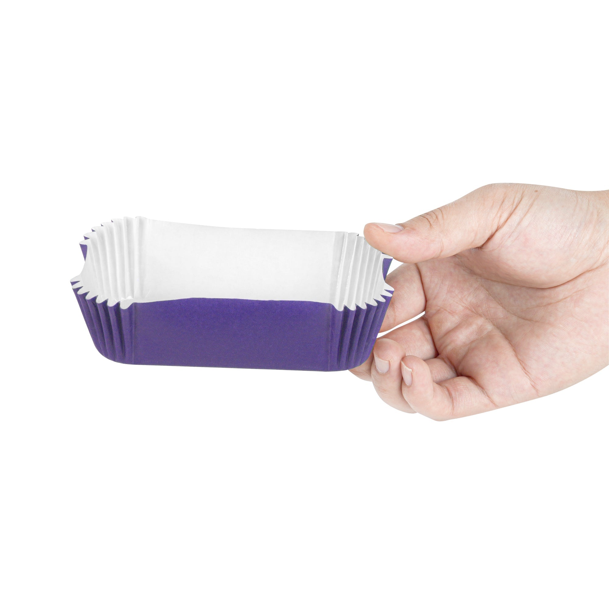 Panificio 5 oz Elliptical Purple Paper Large Baking Cup - Ridged - 4 1/2" x 2 1/2" x 1 1/4" - 200 count box