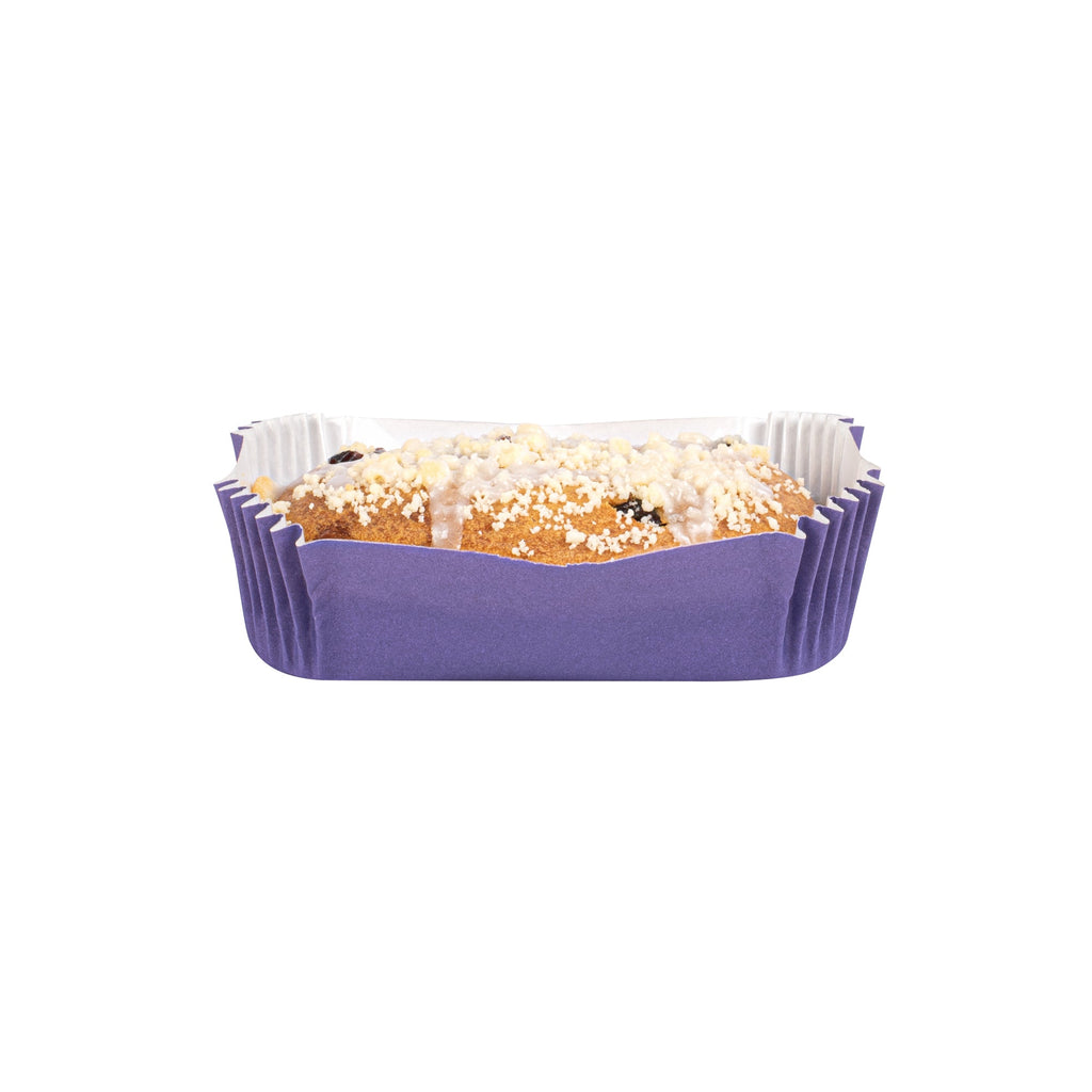 Panificio 5 oz Elliptical Purple Paper Large Baking Cup - Ridged - 4 1/2" x 2 1/2" x 1 1/4" - 200 count box