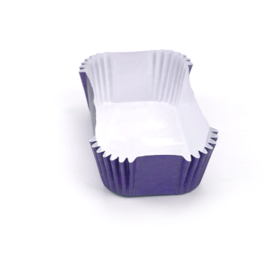 Panificio 5 oz Elliptical Purple Paper Large Baking Cup - Ridged - 4 1/2" x 2 1/2" x 1 1/4" - 200 count box