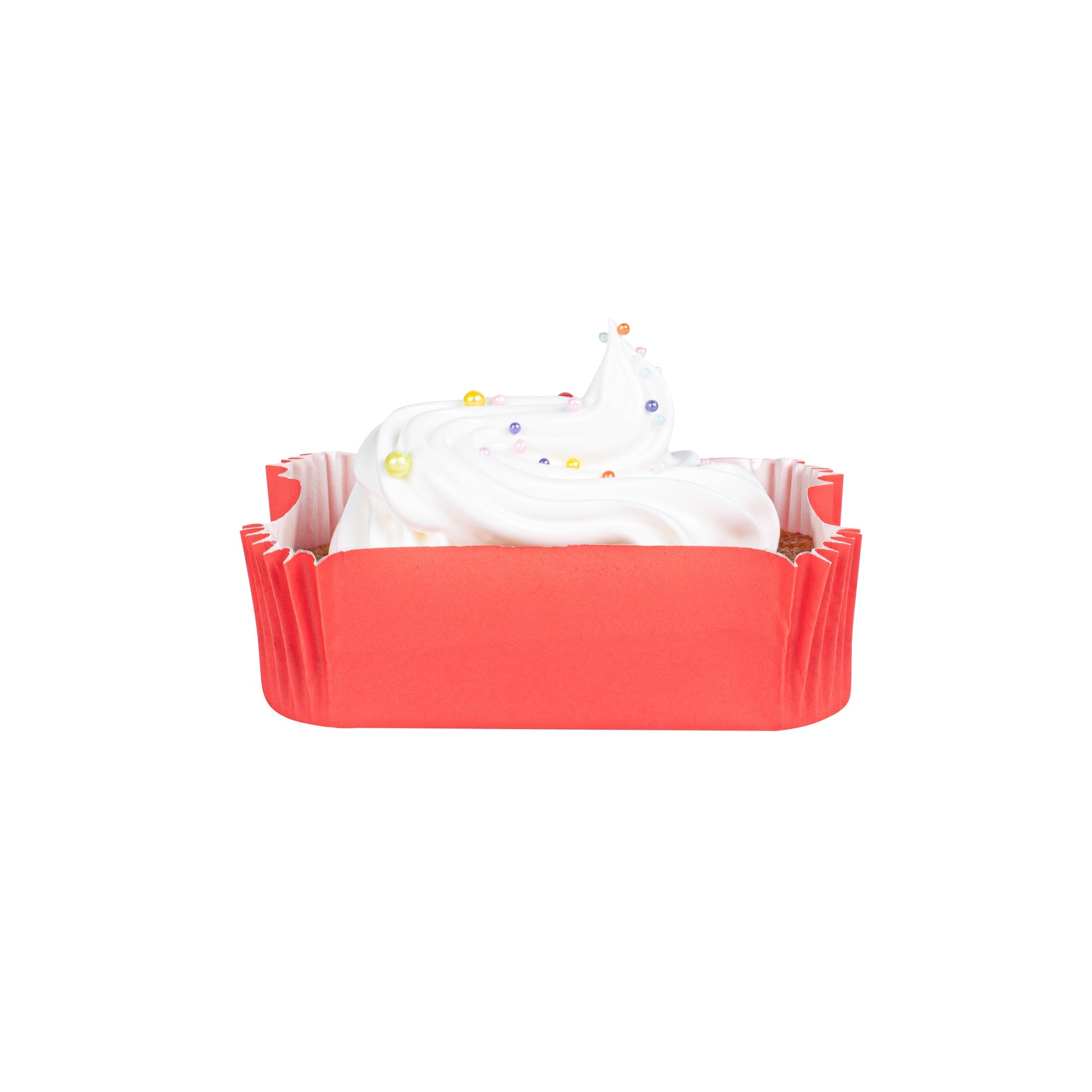 Panificio 5 oz Elliptical Red Paper Large Baking Cup - Ridged - 4 1/2" x 2 1/2" x 1 1/4" - 200 count box