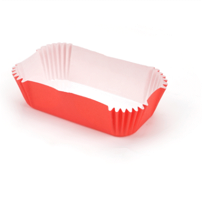 Panificio 5 oz Elliptical Red Paper Large Baking Cup - Ridged - 4 1/2" x 2 1/2" x 1 1/4" - 200 count box
