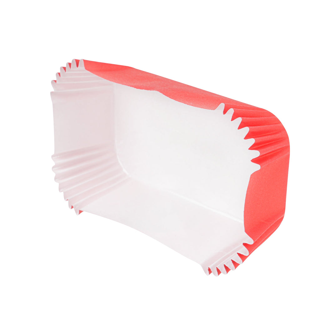 Panificio 5 oz Elliptical Red Paper Large Baking Cup - Ridged - 4 1/2" x 2 1/2" x 1 1/4" - 200 count box